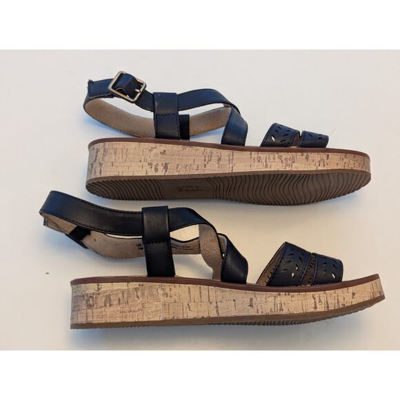 Naturalizer Comfort Black Vegan Leather Slingback Platform Sandals Sz 7 - Picture 10 of 10